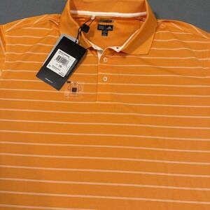 SHIRT GOLF POLO  Adidas ClimaCool MENS XXL Orange With White Stripes NWT